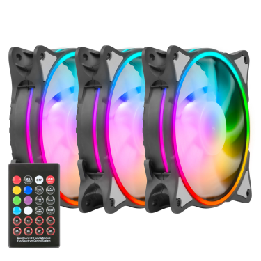 کیت فن سه عددی HURACAN GFK120M-ARGB گرین